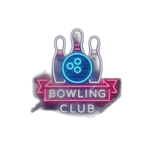3d render, neon, sign, bowling transparent PNG cut-out