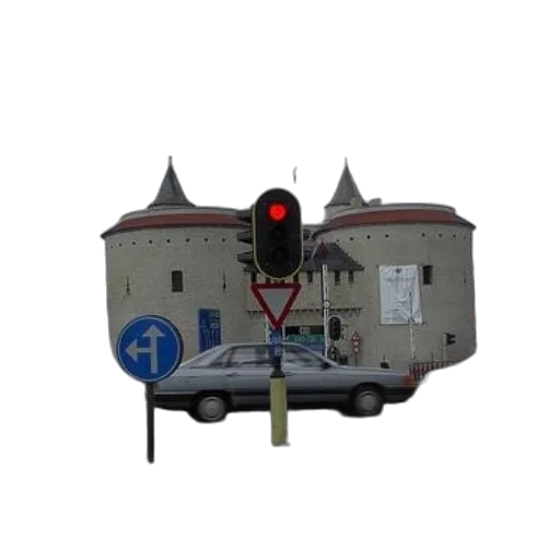 robot, car, building, staff transparent PNG cut-out