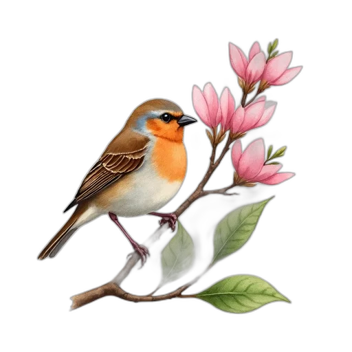 animal, flower, staff, photorealistic transparent PNG cut-out