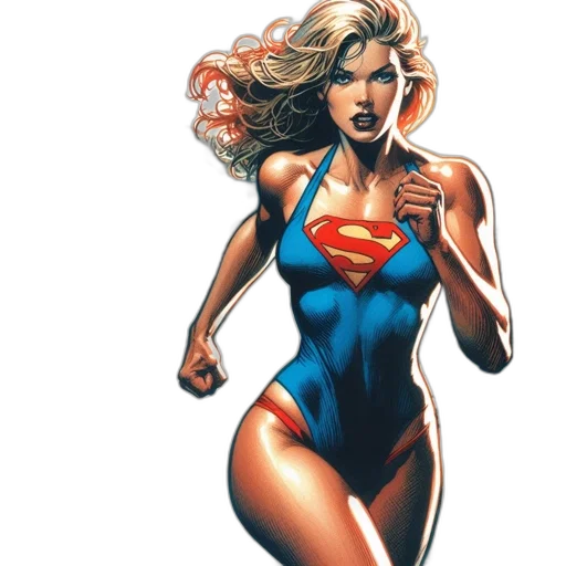 comic book art, concept art, blonde-haired, woman transparent PNG cut-out