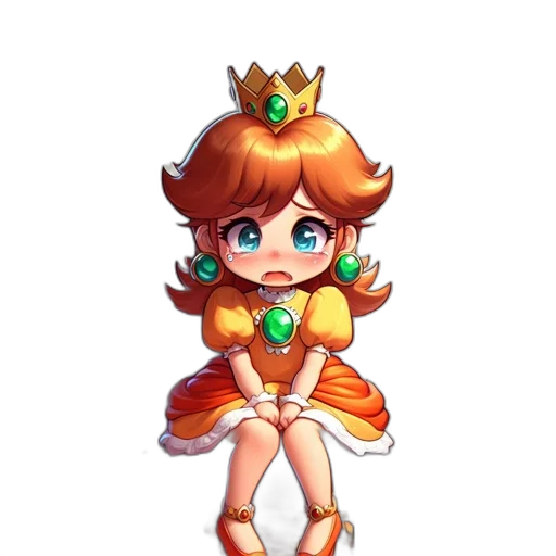 crown, dress, staff, pixel art transparent PNG cut-out