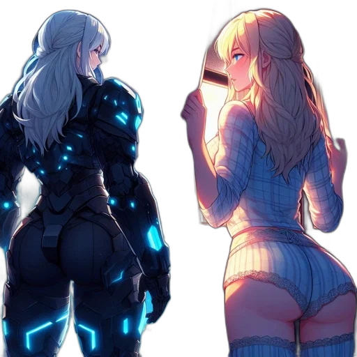 robot, concept art, cyberpunk, anime transparent PNG cut-out