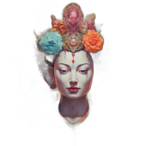 crown, mask, flower, jewelry transparent PNG cut-out