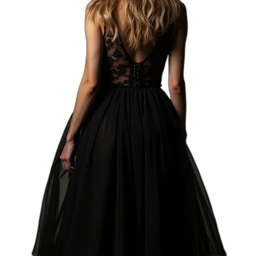 dress, photorealistic, dark, maris transparent PNG cut-out