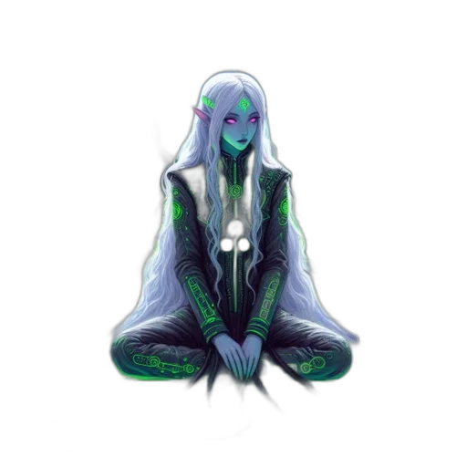creature, dress, staff, robot transparent PNG cut-out