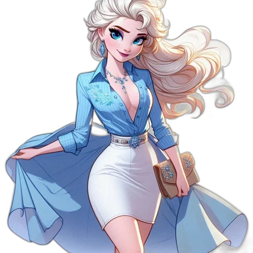 dress, staff, jewelry, fantasy art transparent PNG cut-out