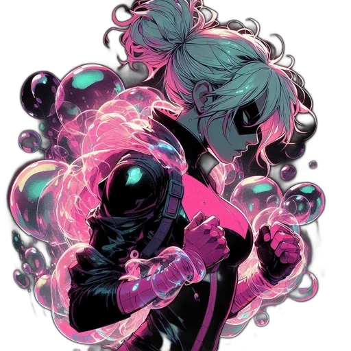 robot, mask, hair, creature transparent PNG cut-out