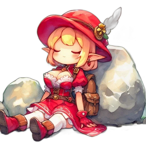 hat, staff, dress, weapon transparent PNG cut-out