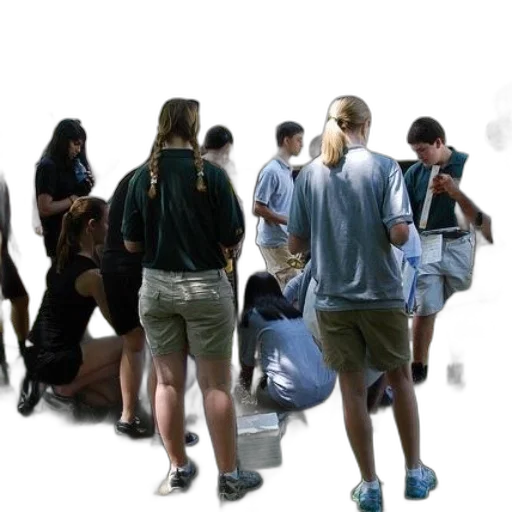 staff, jacket, group, people transparent PNG cut-out