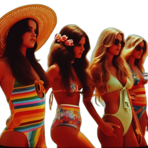beach, neon, colorful, four transparent PNG cut-out
