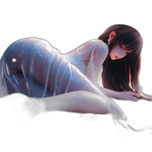 dress, creature, robot, hair transparent PNG cut-out