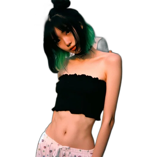dress, hair, creature, flower transparent PNG cut-out