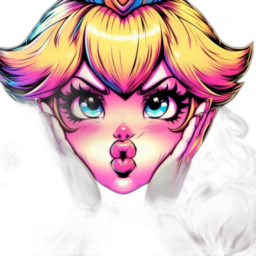 face, crown, mask, vaporwave transparent PNG cut-out