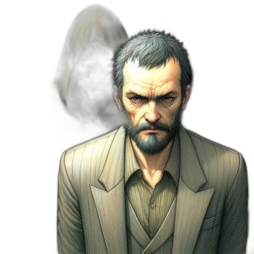 jacket, face, mask, staff transparent PNG cut-out