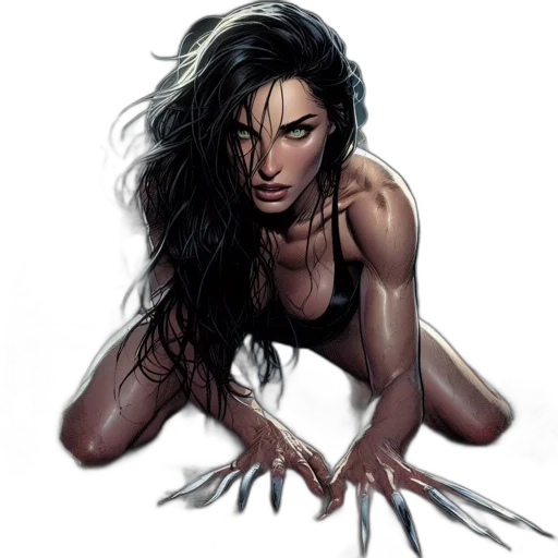 hair, comic book art, concept art, fantasy art transparent PNG cut-out