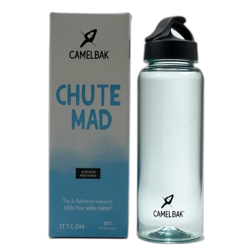 bottle, clear, black-lidded, camelbak transparent PNG cut-out