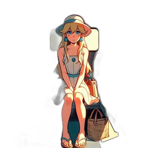 dress, staff, weapon, hat transparent PNG cut-out