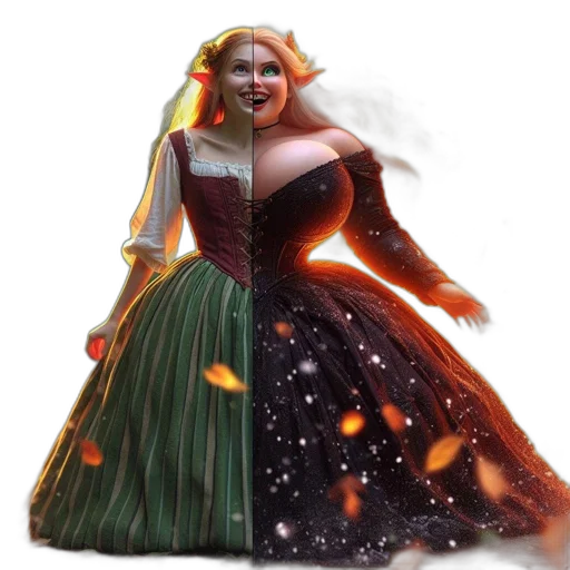 dress, fantasy art, concept art, 3d render transparent PNG cut-out