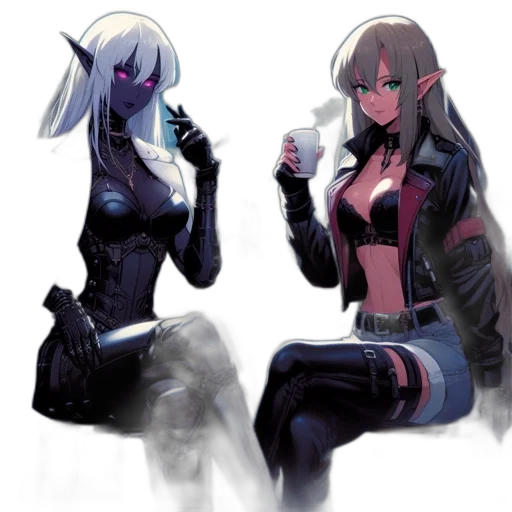 jacket, concept art, cyberpunk, fantasy art transparent PNG cut-out