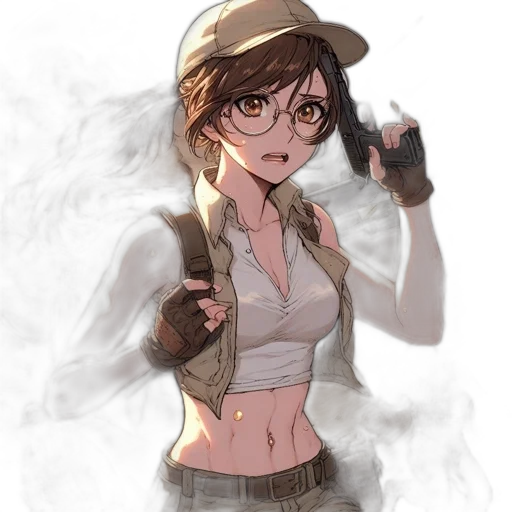 weapon, hat, staff, jacket transparent PNG cut-out