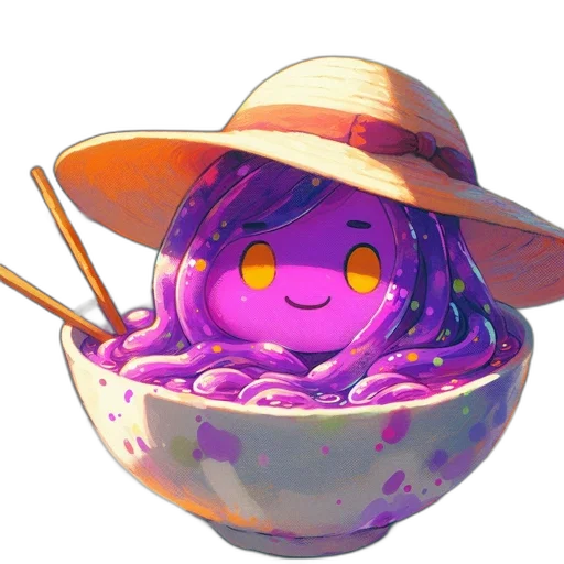 food, hat, creature, staff transparent PNG cut-out