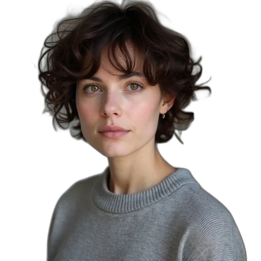 face, jacket, hair, staff transparent PNG cut-out