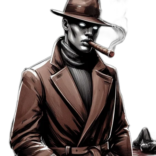 hat, jacket, staff, comic book art transparent PNG cut-out