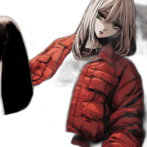 jacket, dress, hair, creature transparent PNG cut-out