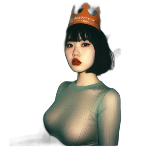 crown, hat, dress, face transparent PNG cut-out