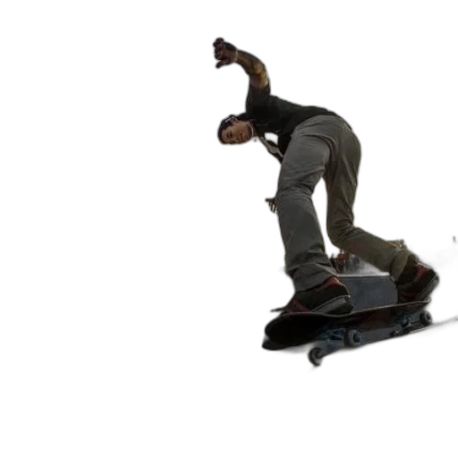3d render, concept art, photorealistic, skateboarder transparent PNG cut-out