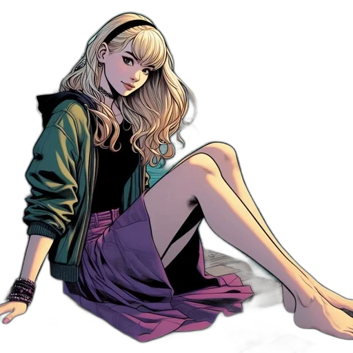 jacket, dress, comic book art, concept art transparent PNG cut-out