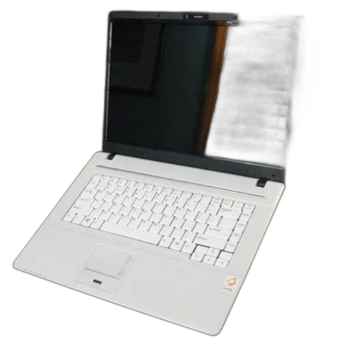 3d render, white, laptop, black transparent PNG cut-out