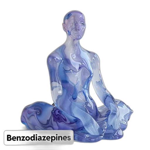 blue, seated, human, figure transparent PNG cut-out
