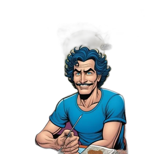 staff, face, comic book art, cartoon transparent PNG cut-out