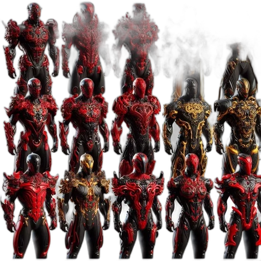 concept art, 3d render, red, array transparent PNG cut-out