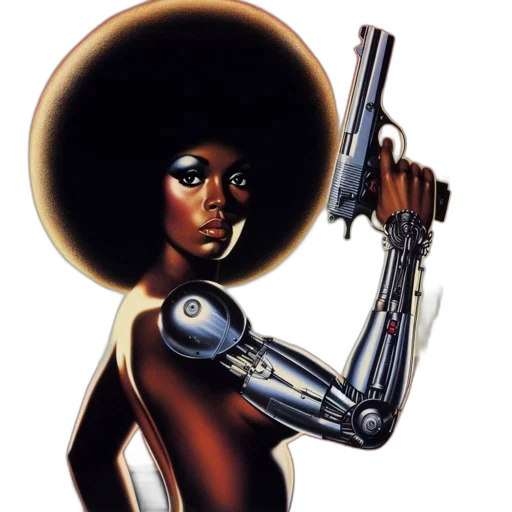 robot, weapon, comic book art, concept art transparent PNG cut-out