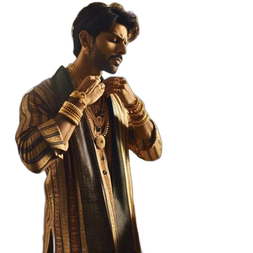 jacket, staff, concept art, 3d render transparent PNG cut-out