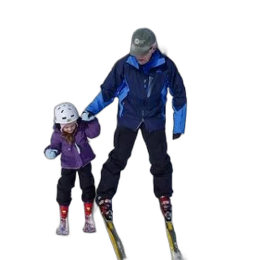 3d render, snow, man, child transparent PNG cut-out