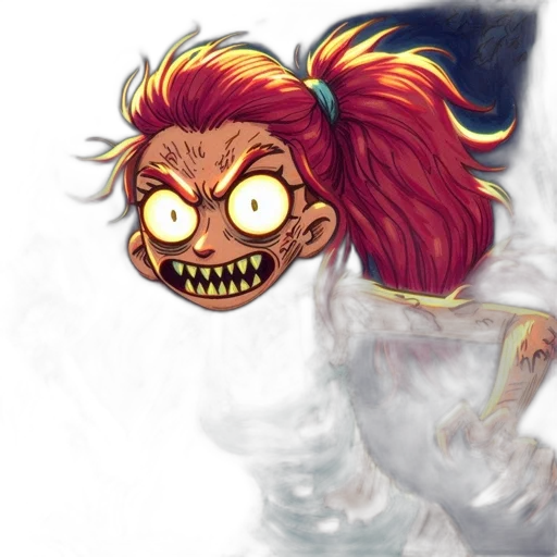 creature, mask, hair, face transparent PNG cut-out