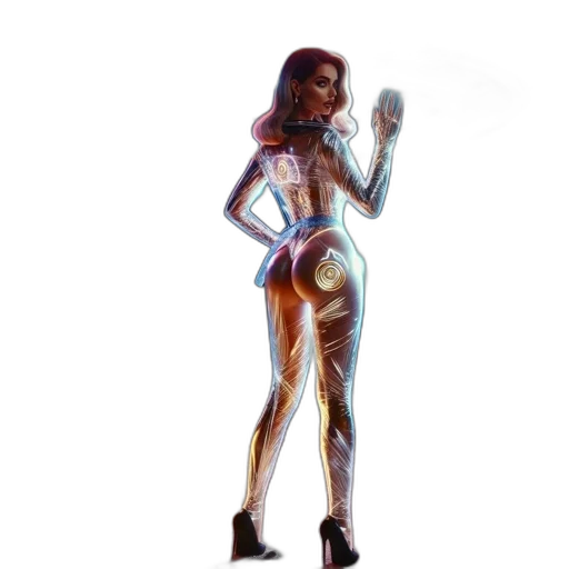 dress, staff, robot, concept art transparent PNG cut-out