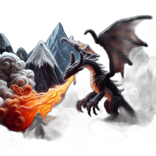 dragon, fantasy art, concept art, pixel art transparent PNG cut-out