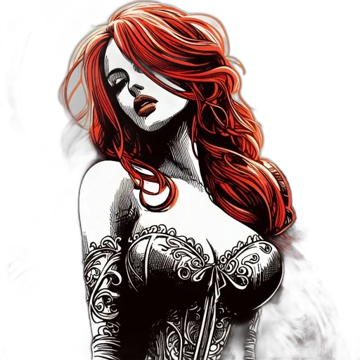 dress, fantasy art, comic book art, concept art transparent PNG cut-out