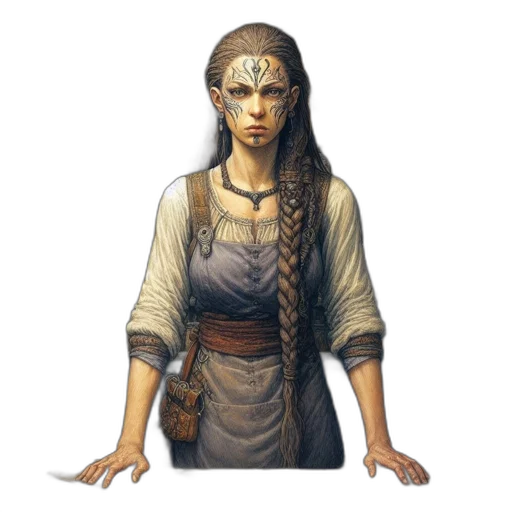 staff, face, jewelry, fantasy art transparent PNG cut-out
