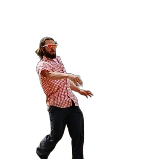 hair, shoes, staff, jacket transparent PNG cut-out