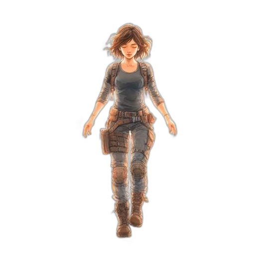 jacket, dress, weapon, concept art transparent PNG cut-out