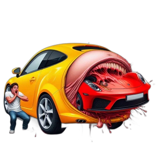car, weapon, concept art, 3d render transparent PNG cut-out