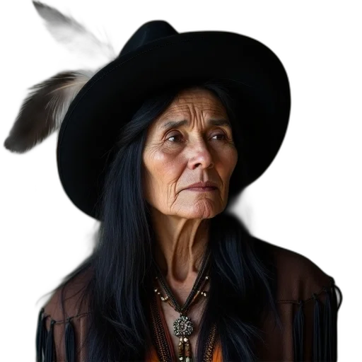 hat, staff, face, jewelry transparent PNG cut-out