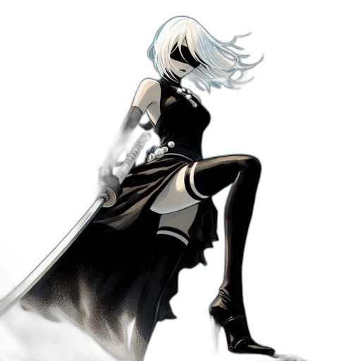 dress, robot, weapon, sword transparent PNG cut-out