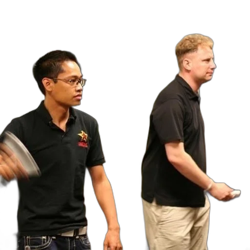 staff, two, men, black transparent PNG cut-out
