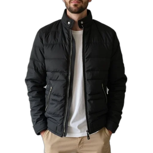 jacket, staff, 3d render, monochrome transparent PNG cut-out